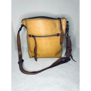 The Sak Tan and Brown Crossbody Bag with Adjustable Strap